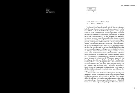 Nina Sten-Knudsen , Kunst über Erzählung