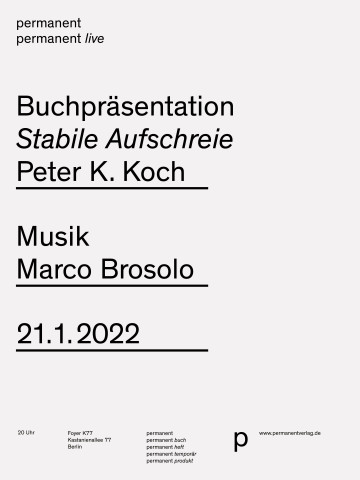 Peter K. Koch , Stabile Aufschreie